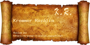Kremmer Rozália névjegykártya